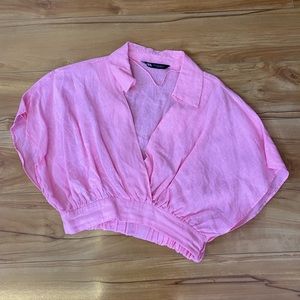 Zara Neon pink crop top